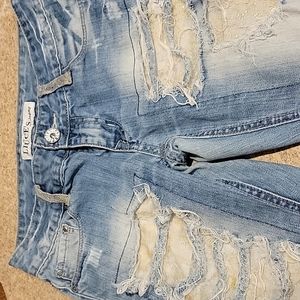 Liuce's Destressed Bling Jeans sz 3